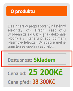 Dostupnost zboží v eshopu